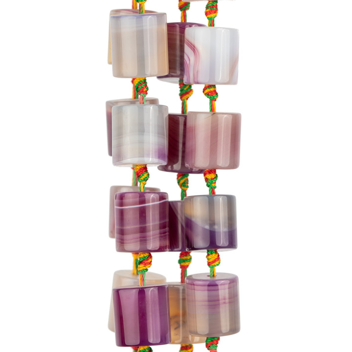 Agata Viola Striata Cilindro 16x18mm Chiaro