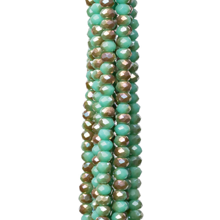 Κρύσταλλοι Rondelle Faceted 3x2mm 10 σκέλη σε βαμβακερή κλωστή Έτοιμο για χρήση MOD5