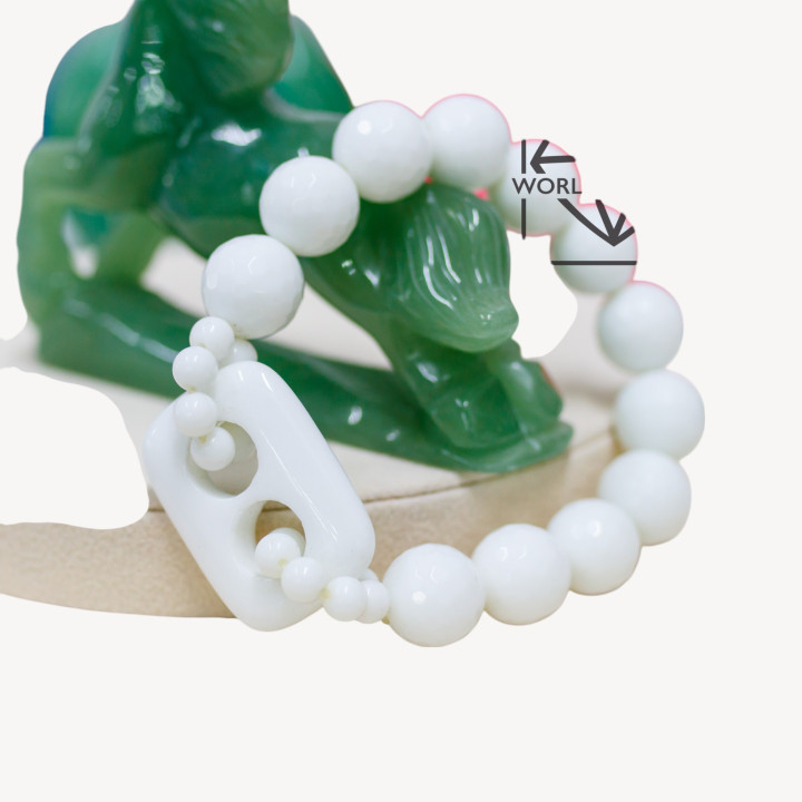 14 mm weißes Achat-Rechteck-Achat-Element-Armband