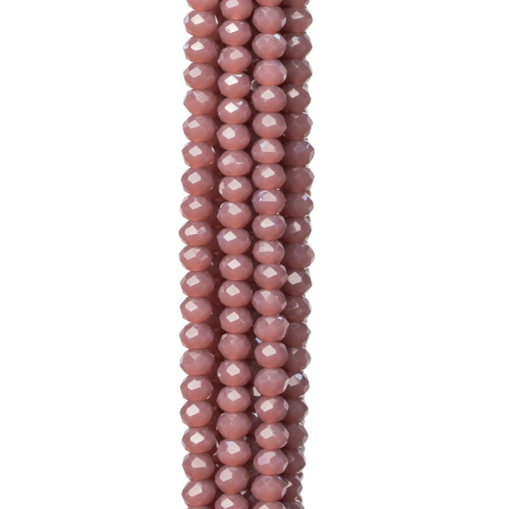 3 x 2 mm facettierte Rondelle-Kristalle, 10 Stränge auf Baumwollfaden, gebrauchsfertig, MOD53