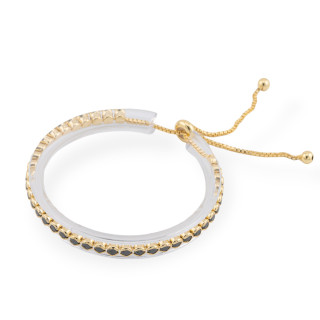 Bracelet Tennis En Laiton Avec Zircons Ronds 3.5mm Doré Noir