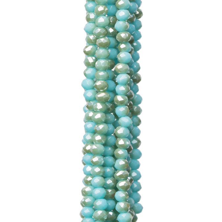 Crystals Faceted Rondelle 3x2mm 10 Strands on Cotton Thread Ready to use MOD6