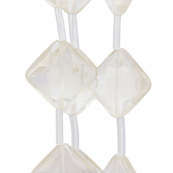 Satin Matte Rock Crystal Flat Faceted Rhombus 25mm 10pcs