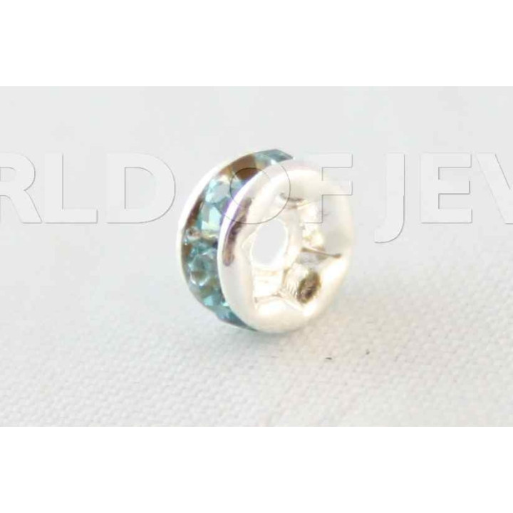 Rondelles Laiton Strass Entretoise République Tchèque Qualité 04mm Argent 100pcs Céleste