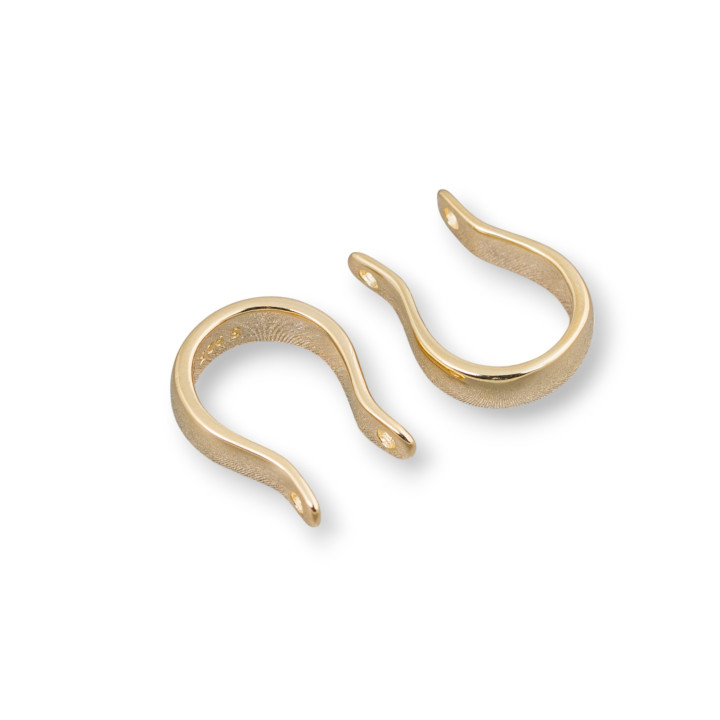 925 Silver Horseshoe Hook 10x13mm 8pcs Golden