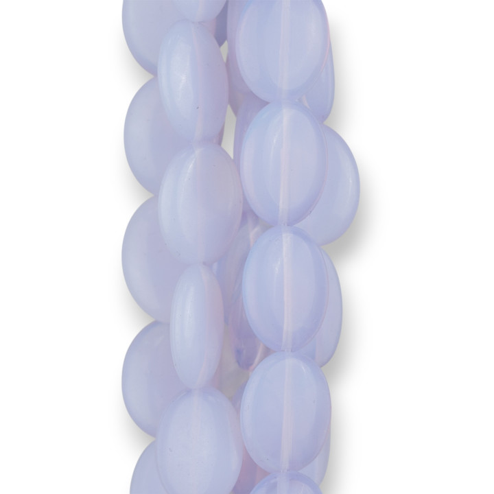 Synthetischer himmlischer Opal, flach, oval, 12 x 16 mm