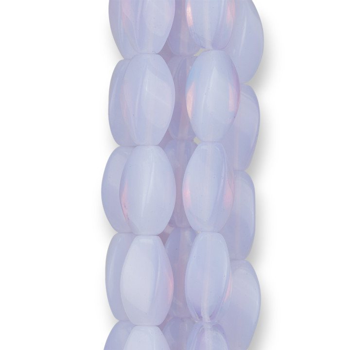 Opale Sintetico Celeste Riso Ondulato 8x16mm