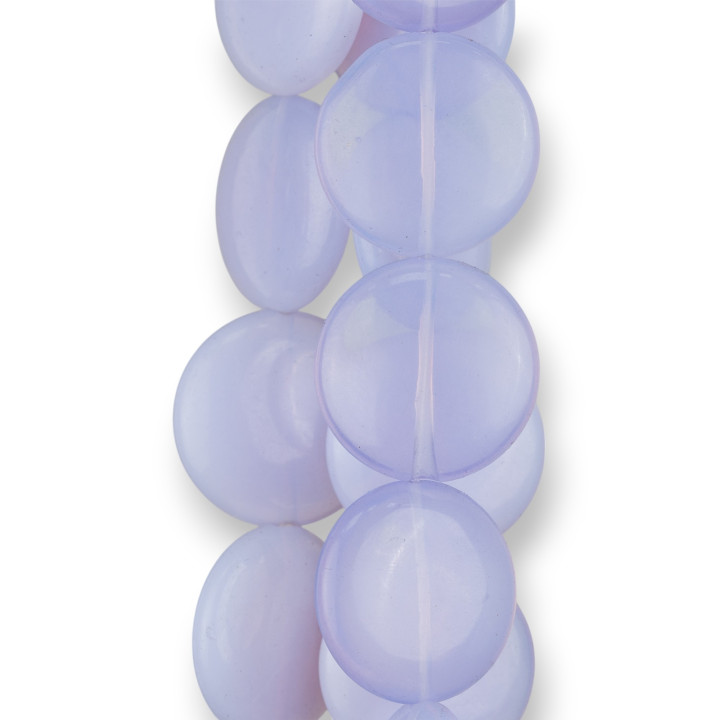 Γαλάζιο Συνθετικό Οπάλιο Στρογγυλό Επίπεδο Λείο 20mm