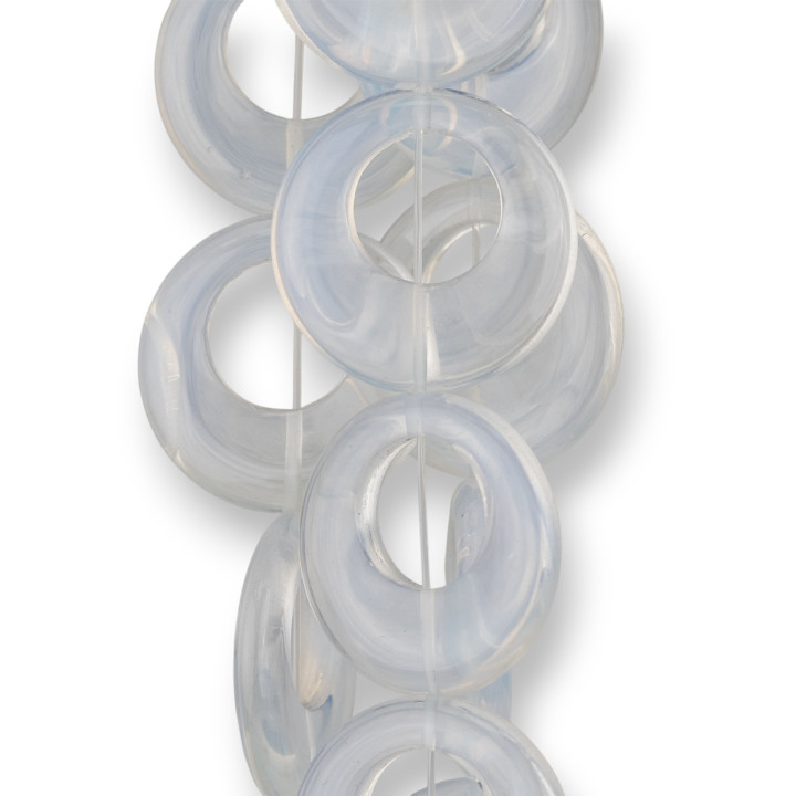 Créole Opale Synthétique Ronde Plate 20mm