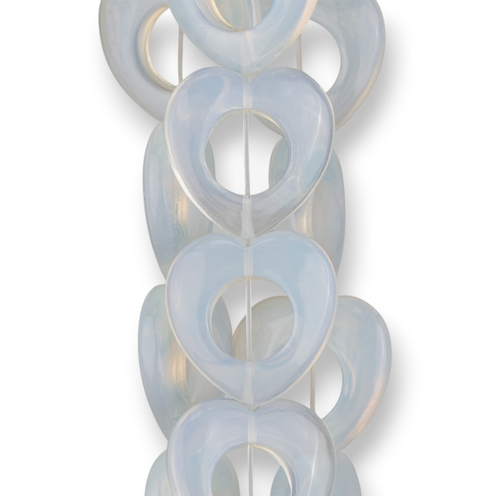 Synthetisches Opalherz flach perforiert 28mm