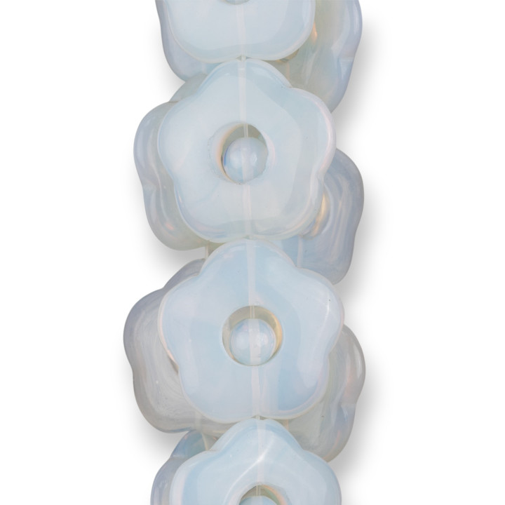 Ópalo Sintético Flor Plano Perforado 38mm