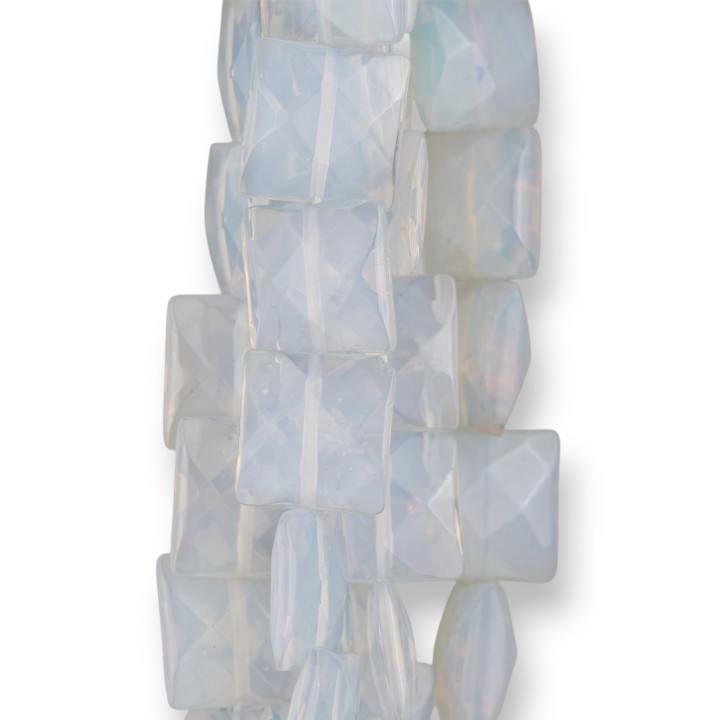 Synthetic Opal Square Flat Faceted 14mm