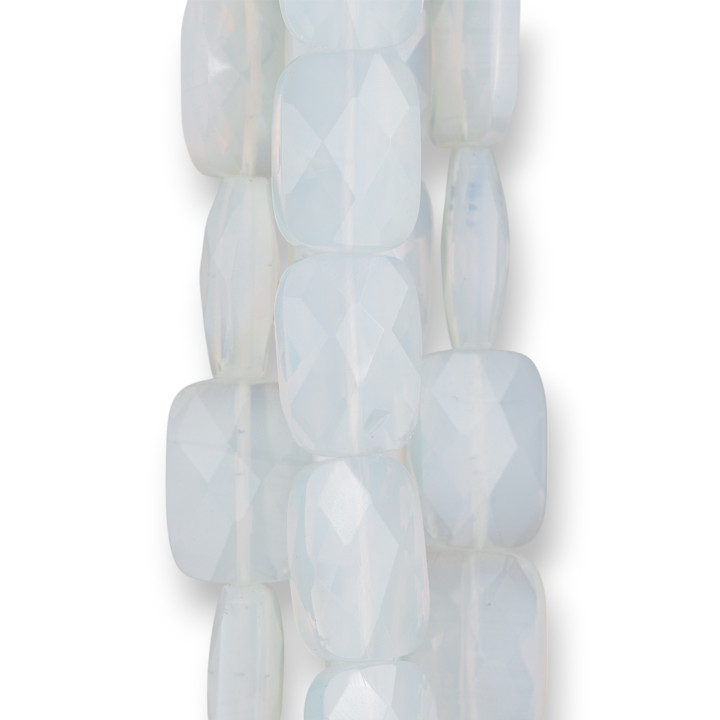 Synthetic Opal Flat Faceted Rectangle 13x18mm