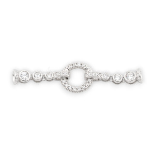 Fermoir Mousqueton en Argent 925 11x45m Avec Coupelles 5.5mm 1pc Plaqué Rhodium