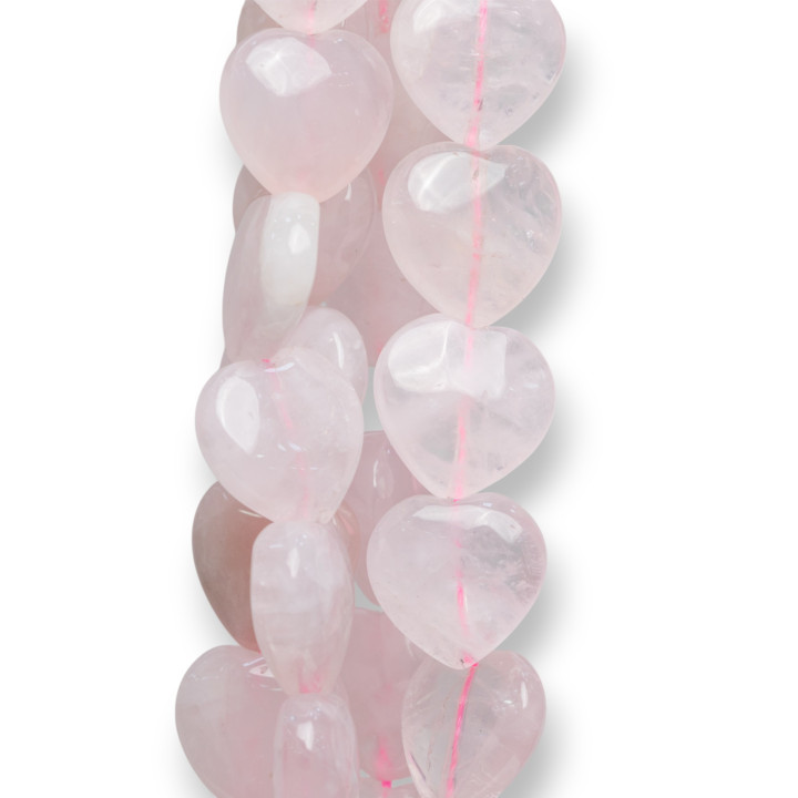Plaque Coeur Quartz Rose 18mm