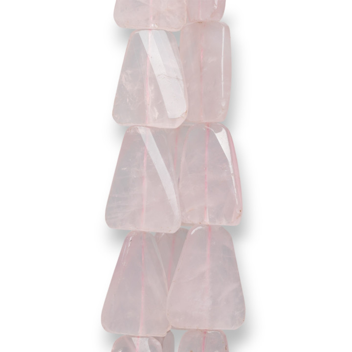 Quarzo Rosa Trapezio Piatto Sfaccettato 22x30mm