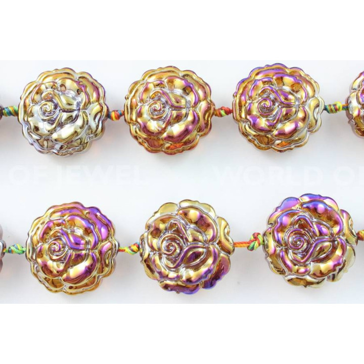 Cristal Rosa Esmaltado 28mm 12uds Boreal 2