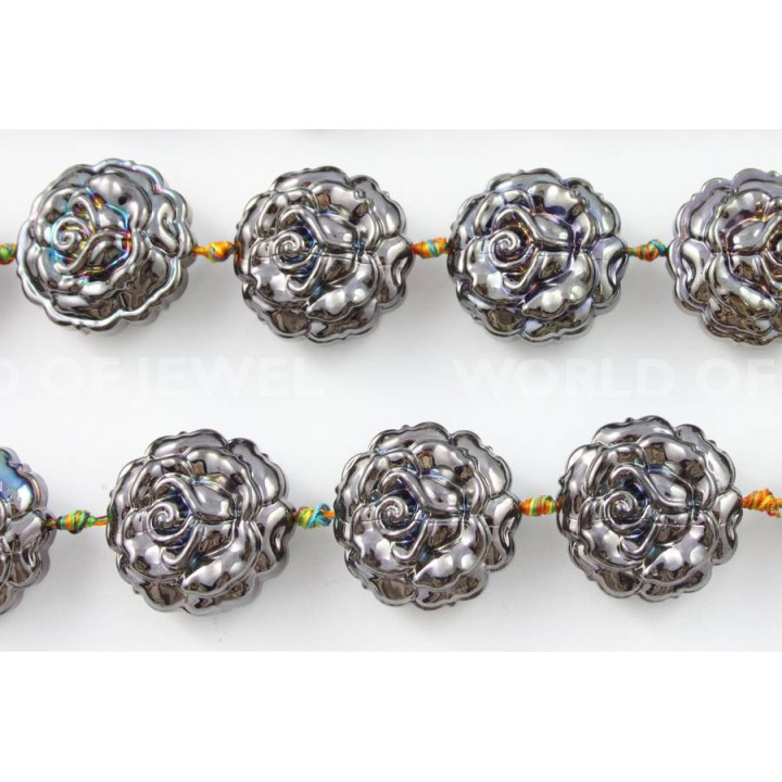 Cristal Rosa Esmaltado 28mm 12pcs Pavo Real 2