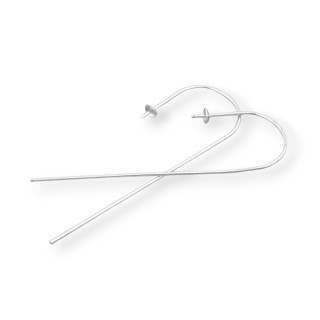 Base pour Boucles d'Oreilles Longues en Argent 925 avec Broche Monotrou 15x50mm 5 Paires Plaqué Rhodium