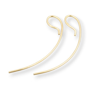 Base Pour Boucles D'oreilles En Argent 925 Boucles D'oreilles 08x45mm 5 Paires Doré