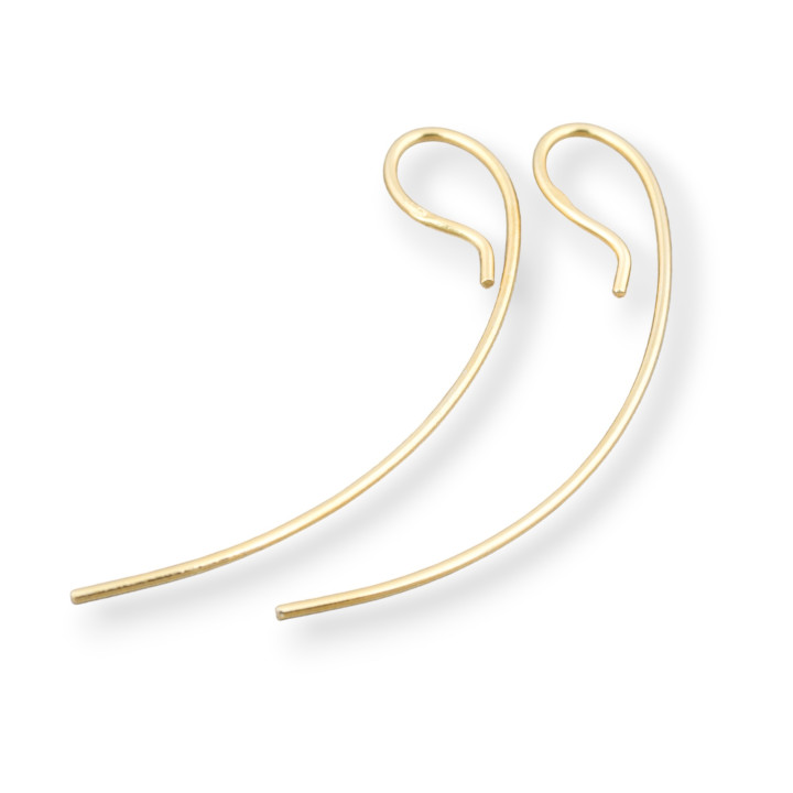 Base Per Orecchini Di Argento 925 A Monachella 08x45mm 5 Paia Dorato