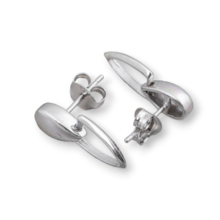 Base Para Pendientes De Plata 925 Stud 2 Pares 6x17mm Rodiado