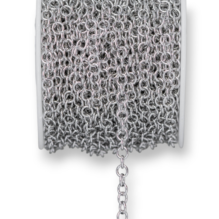 Catena Di Acciaio Forzatina Tonda Liscia 4,0mm Filo 0,7mm 15 Metri