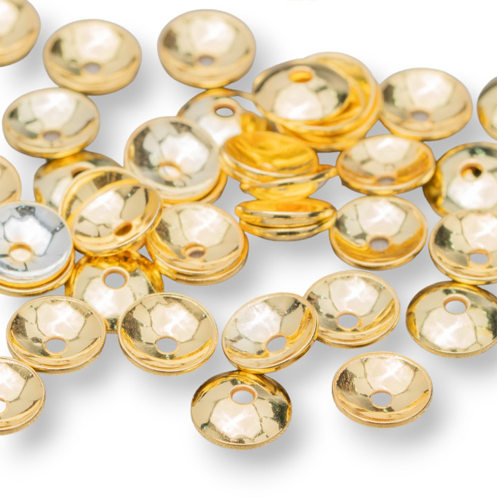 Coppette Di Argento 925 Liscio 8mm 5gr 22pz Circa Dorato