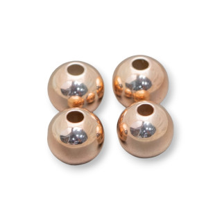 Spacer Balls Of 925 Silver 8mm Hole 2,0mm 5gr 7pcs Rose Gold