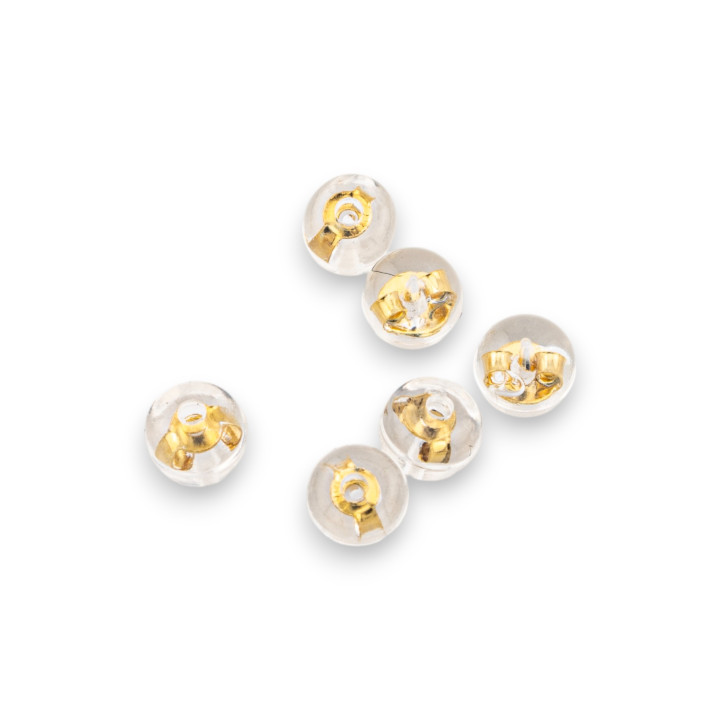 Butterfly Wick For 925 Silver Stud Earrings Covered With Transparent Ball 5mm 40pcs Gold