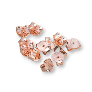 Farfallina Stoppino Per Orecchini A Perno Di Argento 925 5x5mm 5gr Oro Rosa