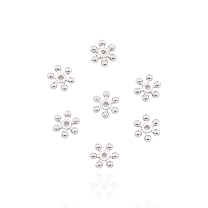 Unterlegscheiben aus Messing, Blume, 10 x 2 mm, 100 g, rhodiniert