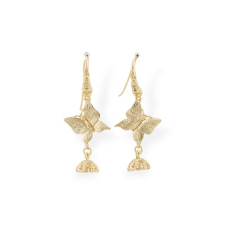 Σκουλαρίκια 925 ασημένιες βάσεις με εξαρτήματα με χάντρες 1 ζευγάρι χρυσό 19x45mm