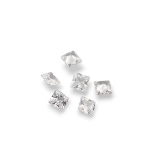 Gemma Cubic Zirconia Zircone Taglio Quadrato 6x6mm 12pz