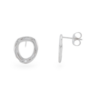 Βάση για σκουλαρίκια από ασήμι 925 καρφιά 12 x 14 mm 2 ζεύγη Ρόδιο