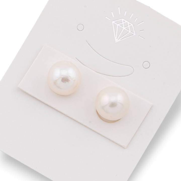 River Pearls 1 Hole Baroque (SEZ) 9.5-10mm 1Pair White