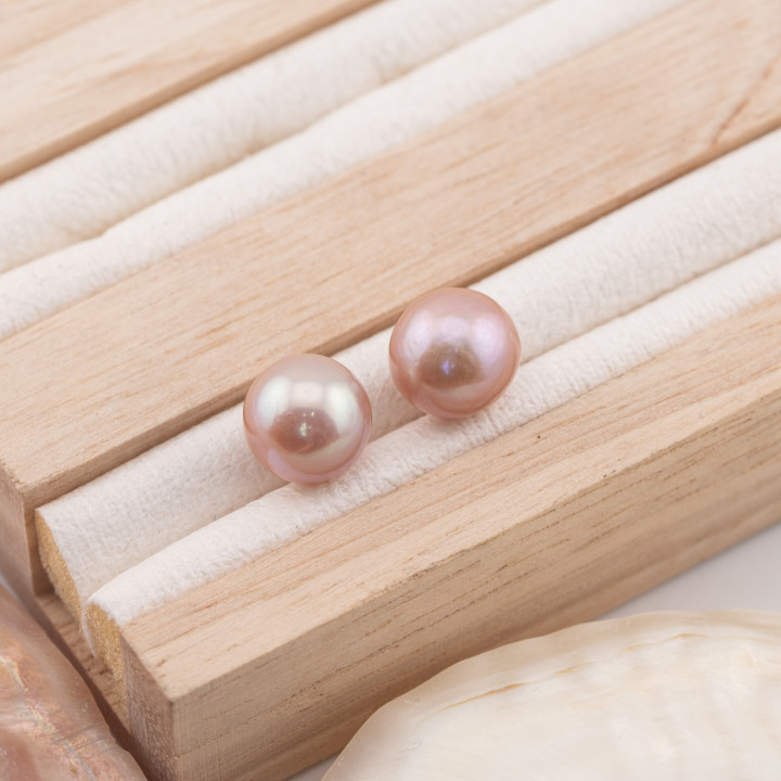 River Pearls 1 Hole Baroque (SEZ) 9.5-10mm 1Pair Lilac