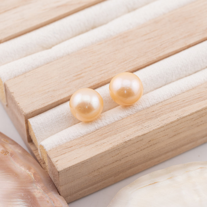 Baroque 1 Hole River Pearls (SEZ) 9,5-10mm 1 Pair Pink