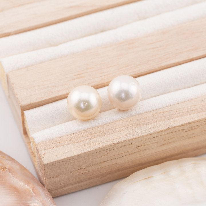 River Pearls 1 Hole Baroque (SEZ) 10-10.5mm 1Pair White