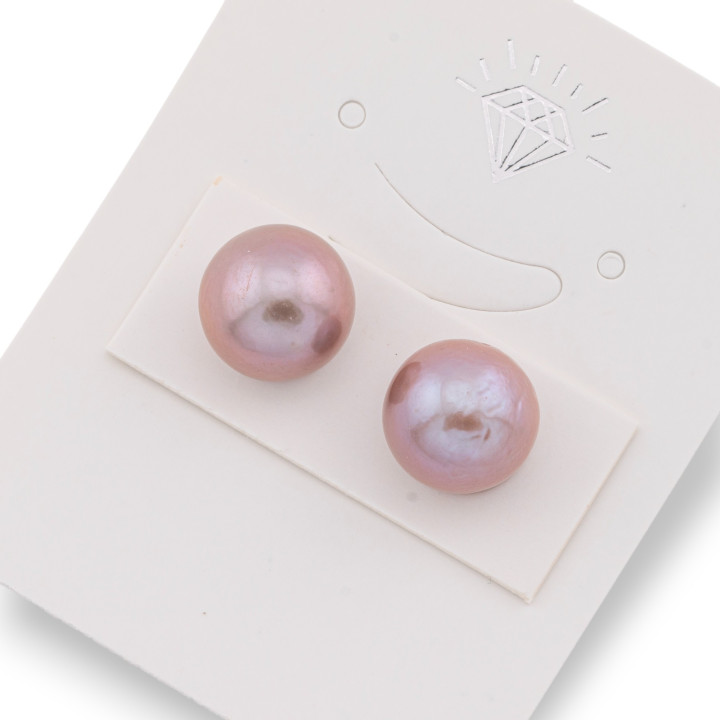 Baroque 1 Hole River Pearls (SEZ) 10,5-11mm 1 Pair Lilac
