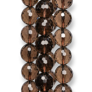 Smoky Quartz Faceted Στρογγυλή χάντρα 12mm