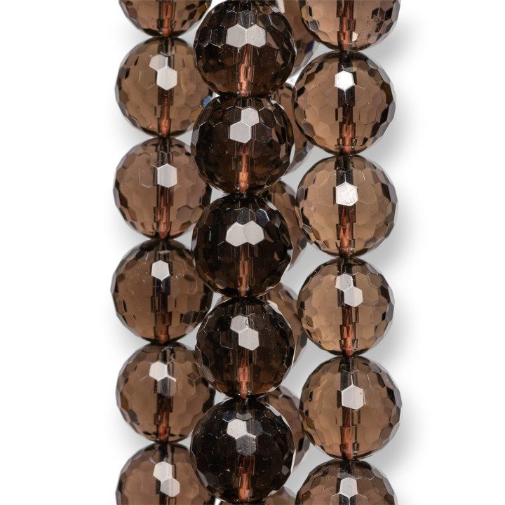 Smoky Quartz Faceted Στρογγυλή χάντρα 12mm