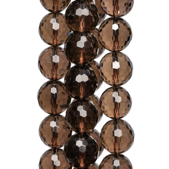 Smoky Quartz Round Faceted Bead 8mm
