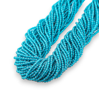 Synthetische Zirkone, facettierte runde Perle im Diamantschliff, 2,5 mm, Blaugrün