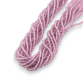 Zirconi Sintetici Perlina Tonda Sfaccettata Diamond Cut 2mm 10 Fili Violaceo