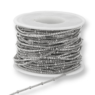 Catena Di Acciaio Maglia Quadrata Con Pallina 1,5mm 20 Metri