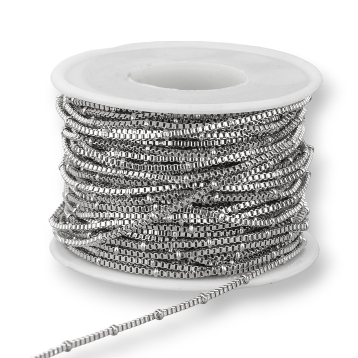 Steel Chain Square Link With Ball 1.5mm 20 Meters