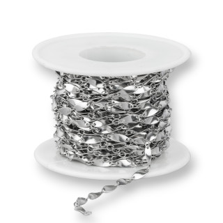 3x9mm 10 Meters Wavy Flat Oval Steel Chain