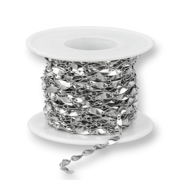 3x9mm 10 Meters Wavy Flat Oval Steel Chain