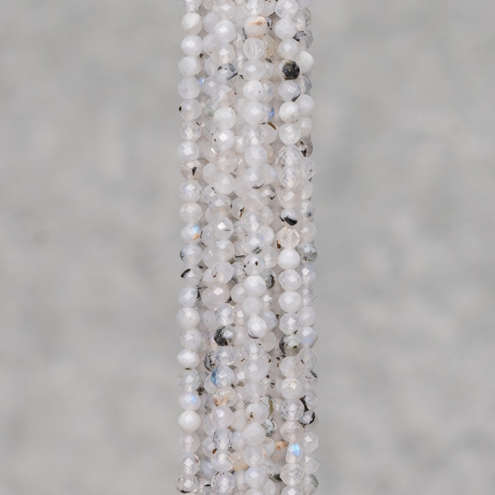 Labradorite Bianco Perlina Tonda Sfaccettata Diamond Cut 2,7mm Mix